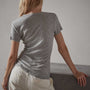 Sheer Slub Casual V Neck - Heather Grey | James Perse Los Angeles