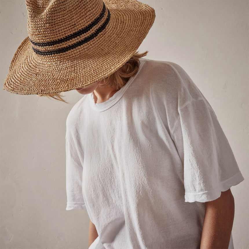 Crepe Jersey Overiszed Short Sleeve Crew in White | James Perse Los Angeles 