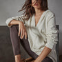 French Terry Hooded Tunic in Alabaster | James Perse Los Angeles