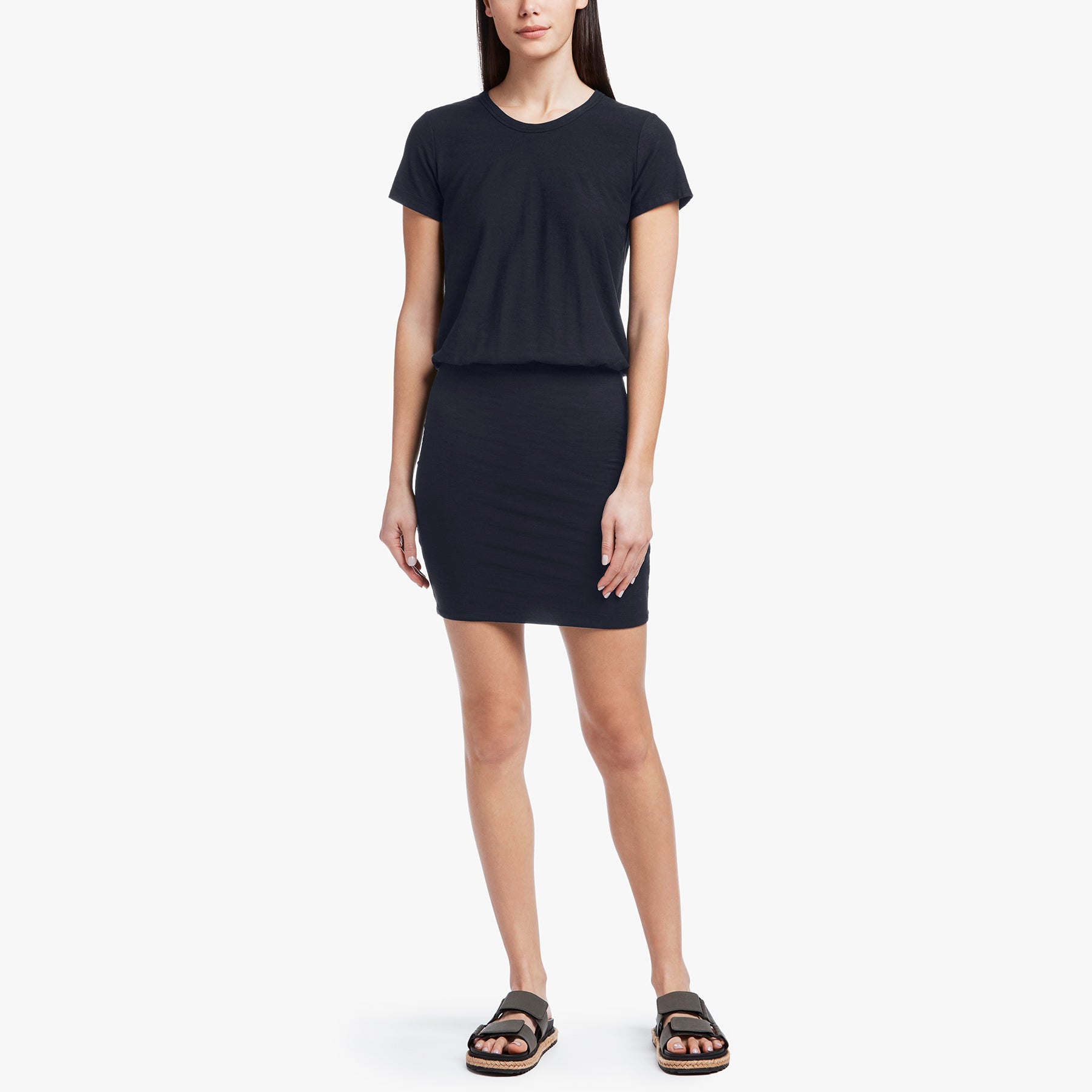 Stretch Jersey Blouson T Shirt Dress