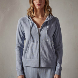 Vintage French Terry Zip Up Hoody in Aura Pigment | James Perse Los Angeles 