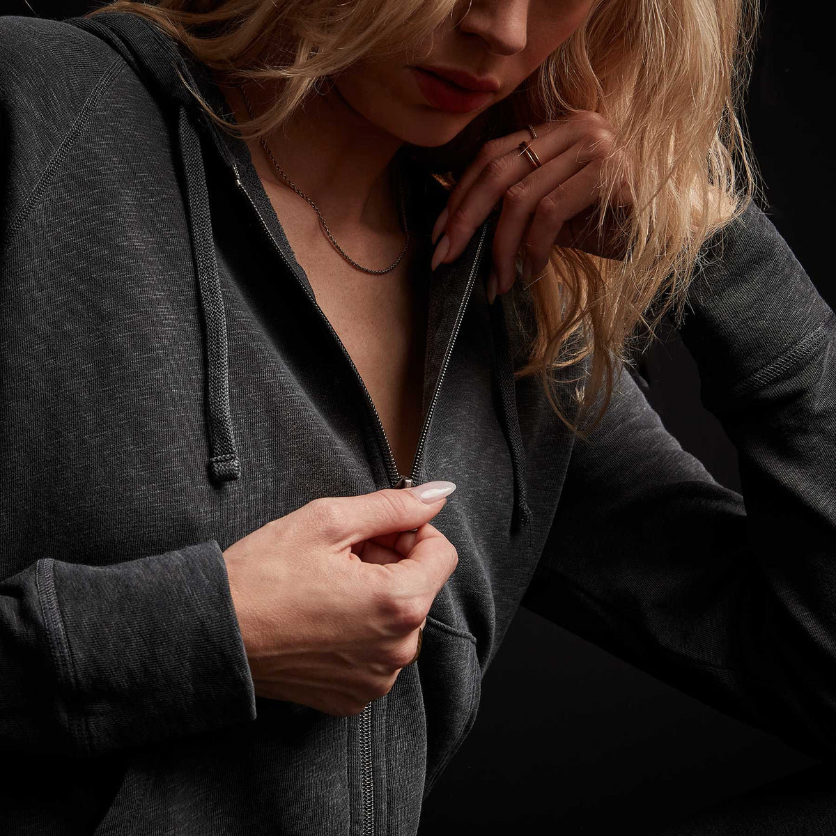 Vintage French Terry Zip Up Hoody - Magma Pigment | James Perse Los Angeles