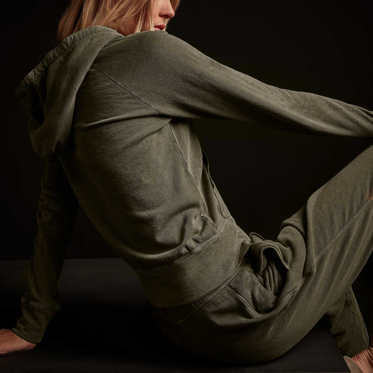 Vintage French Terry Zip Up Hoody - Old Whiskey Pigment | James Perse Los Angeles