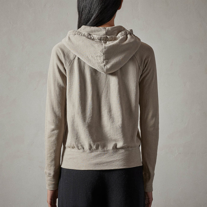 Vintage French Terry Zip Up Hoodie in String Pigment | James Perse Los Angeles