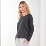 Vintage Fleece Long Sleeve Sweatshirt In Asphalt Pigment | James Perse Los Angeles