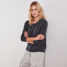 Vintage Fleece Long Sleeve Sweatshirt In Asphalt Pigment | James Perse Los Angeles