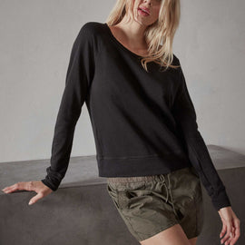 Vintage French Terry Sweatshirt - Black | James Perse Los Angeles