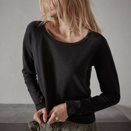 Vintage French Terry Sweatshirt - Black | James Perse Los Angeles