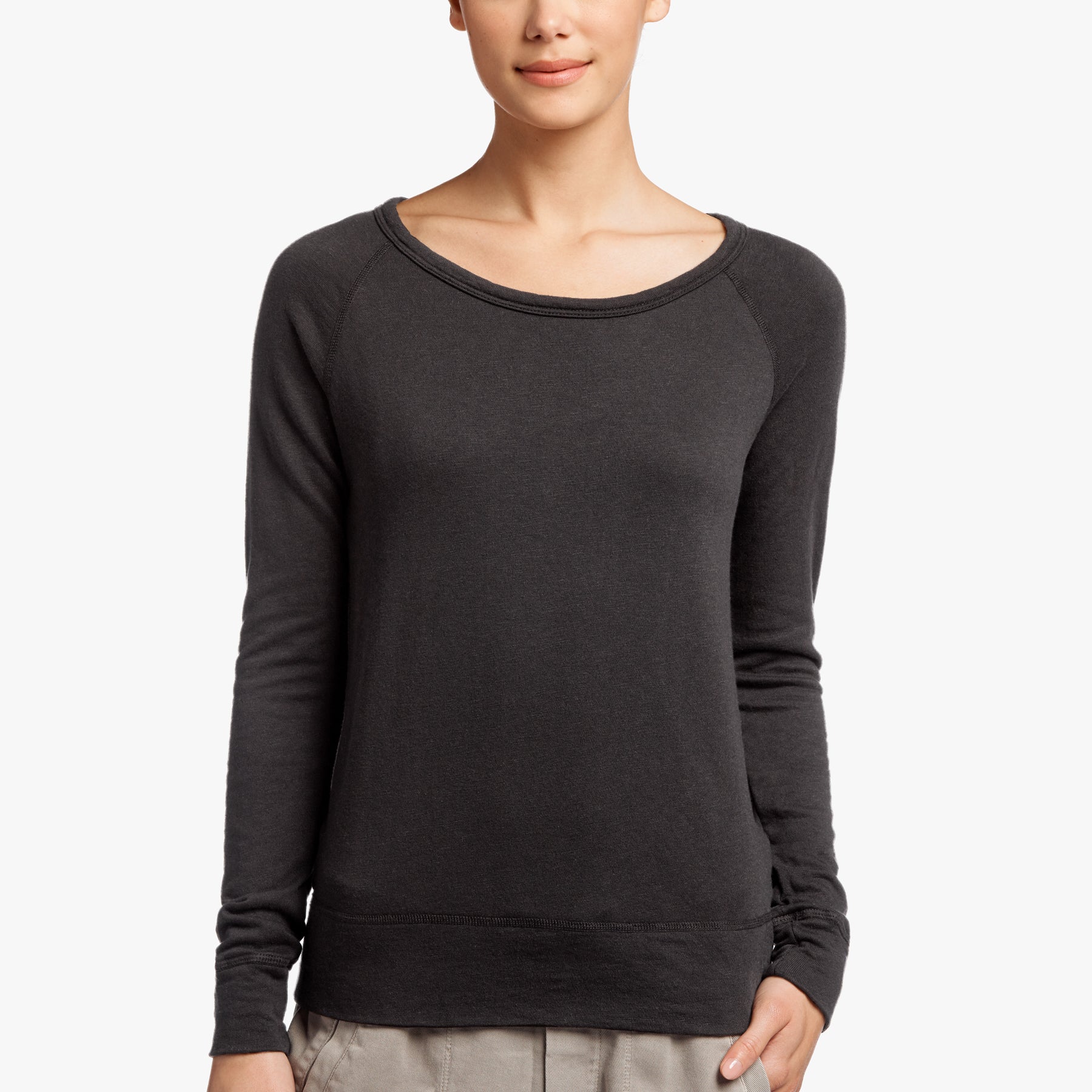 Vintage French Terry Sweatshirt in Carbon Pigment | James Perse Los Angeles