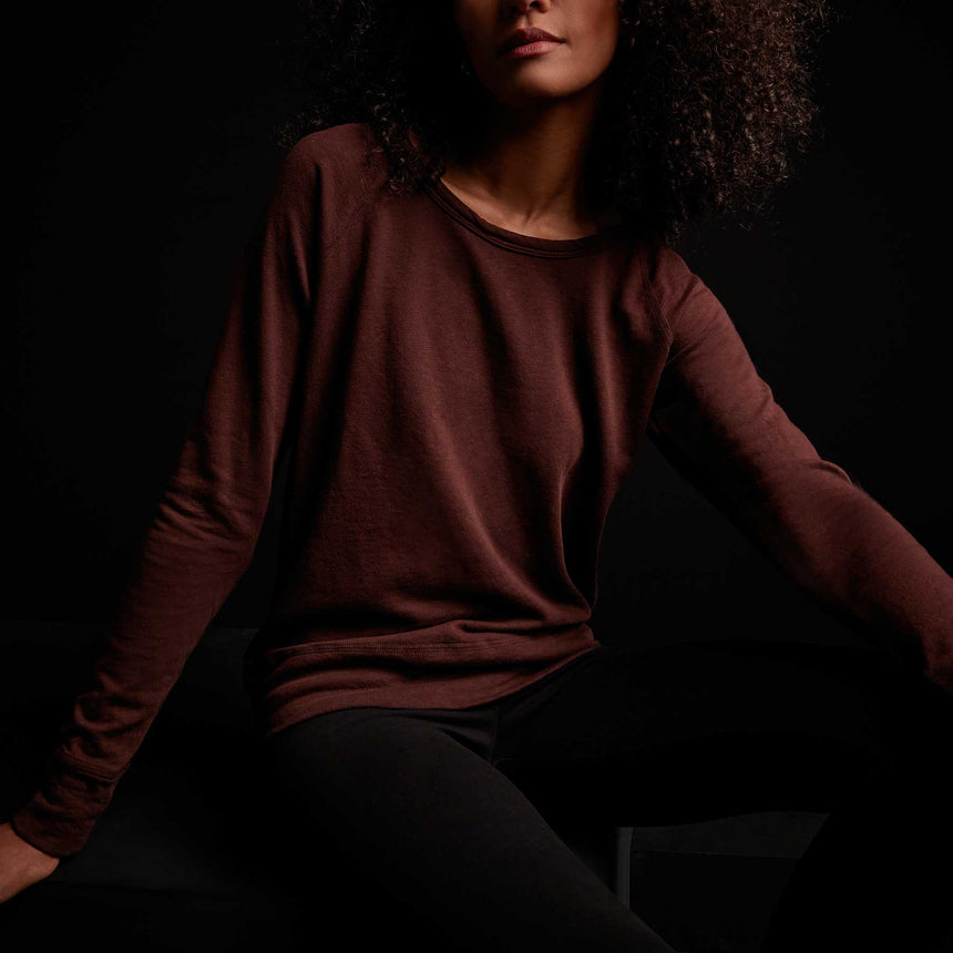 Vintage French Terry Sweatshirt in Maroon | James Perse Los Angeles