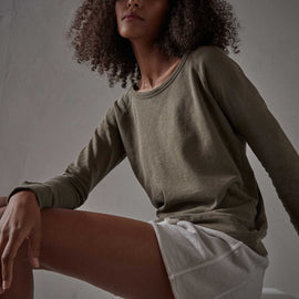 Vintage French Terry Sweatshirt - Old Whiskey Pigment | James Perse Los Angeles
