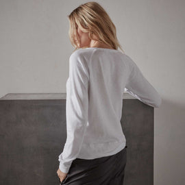 Vintage French Terry Sweatshirt - White | James Perse Los Angeles