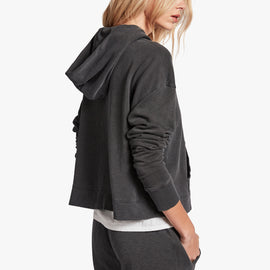 Vintage Fleece Cropped Hoodie In Asphalt Pigment | James Perse Los Angeles