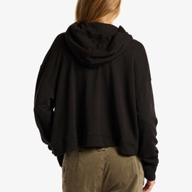 Vintage French Terry Cropped Hoody - Black | James Perse Los Angeles