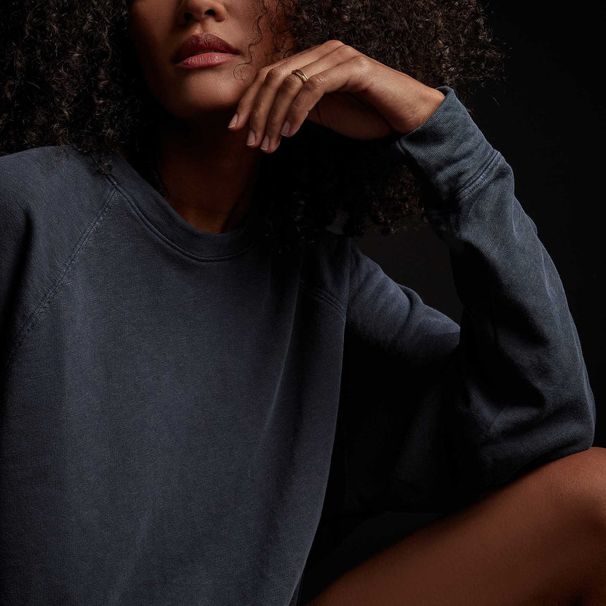 Vintage French Terry Relaxed Sweatshirt in Deep Pigment | James Perse Los Angeles