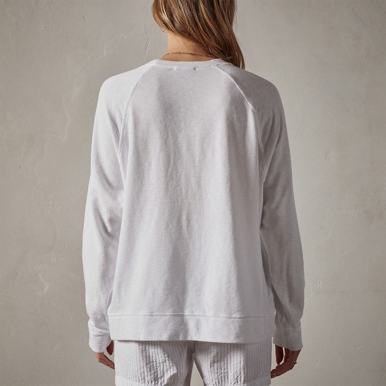 Vintage French Terry Relaxed Sweatshirt in White | James Perse Los Angeles 
