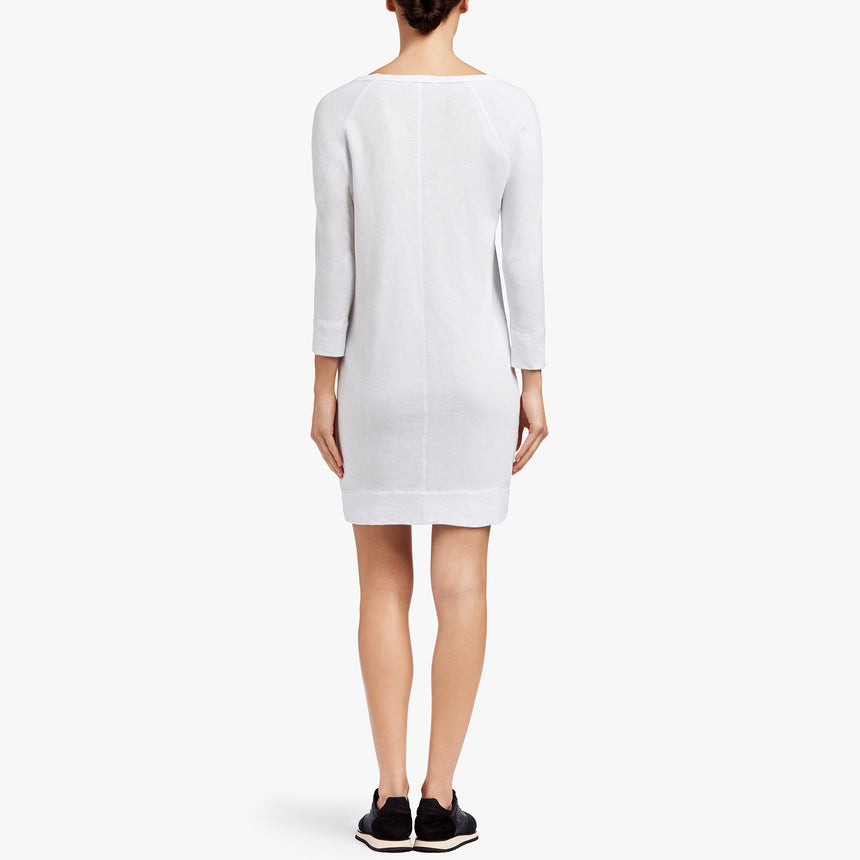 Raglan Sweatshirt Dress in White | James Perse Los Angeles