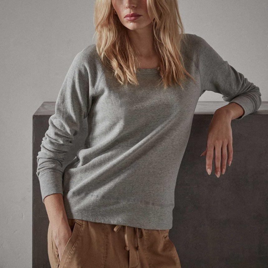 Vintage French Terry Sweatshirt - Heather Grey | James Perse Los Angeles