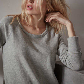 Vintage French Terry Sweatshirt - Heather Grey | James Perse Los Angeles