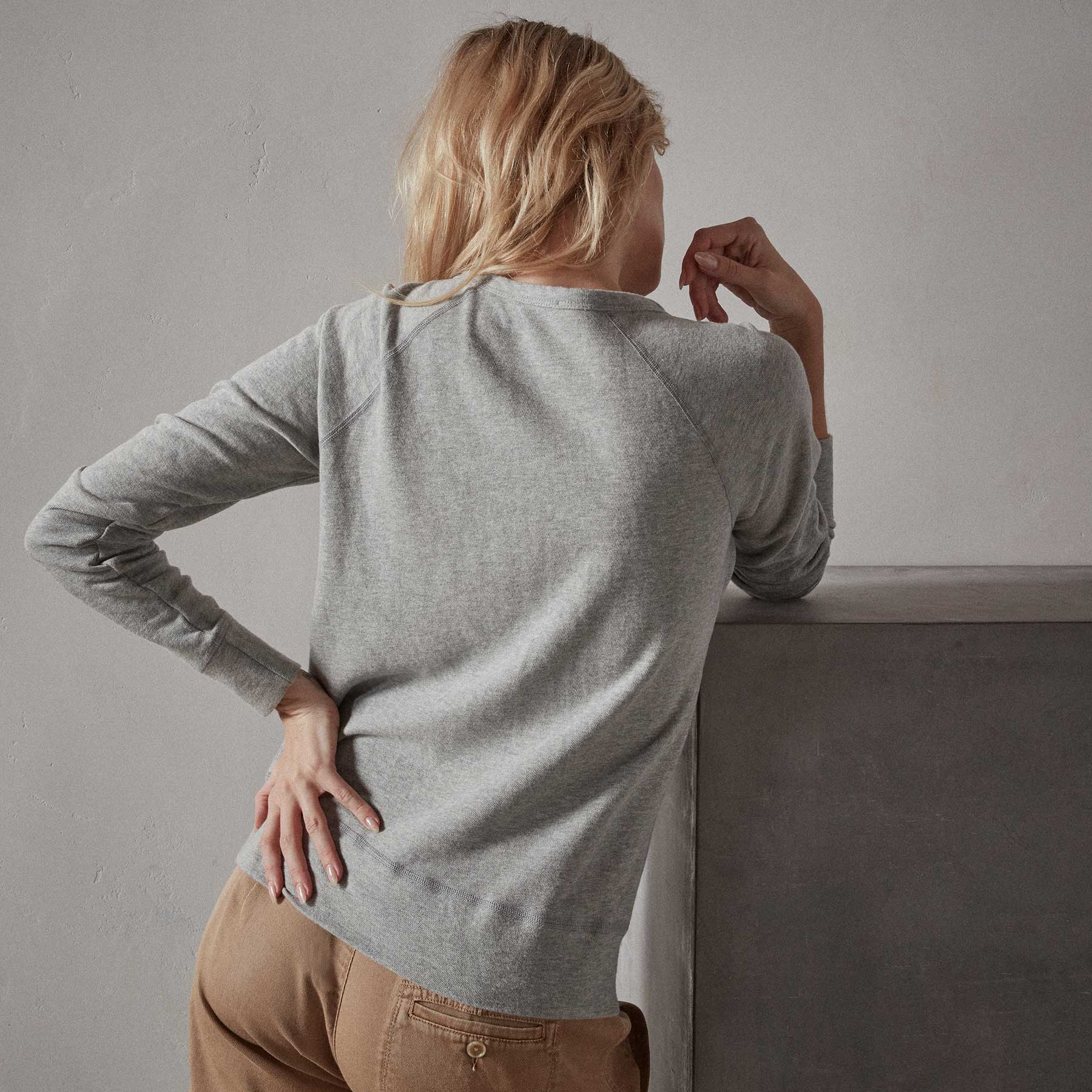 Vintage French Terry Sweatshirt - Heather Grey | James Perse Los Angeles