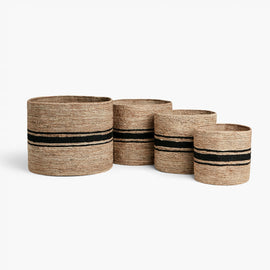 Extra Large Jute Basket In Natural/Charcoal Stripe | James Perse Los Angeles