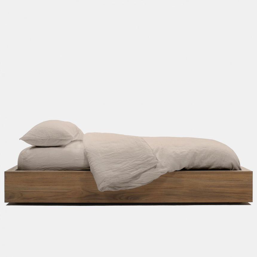 Linen Duvet Cover In Oyster | James Perse Los Angeles
