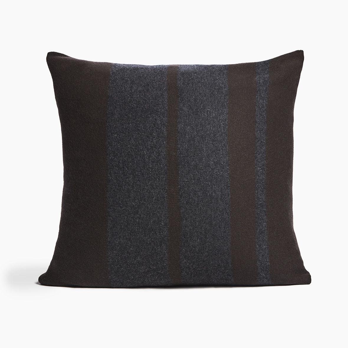 Cashmere Stripe Sham In Dark Brown/Charcoal | James Perse Los Angeles