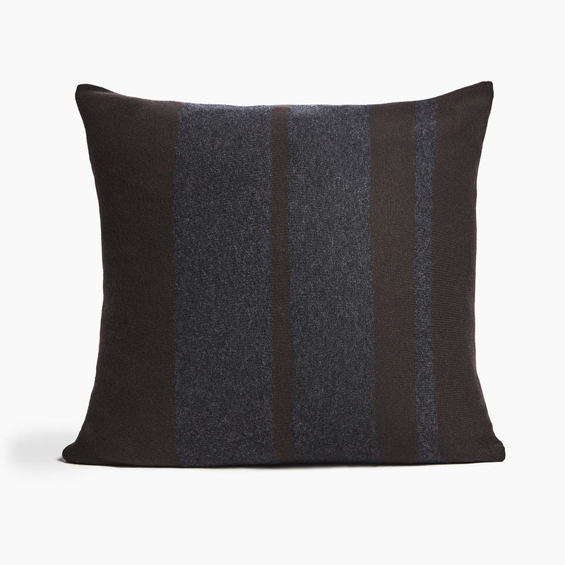 Cashmere Stripe Sham In Dark Brown/Charcoal | James Perse Los Angeles