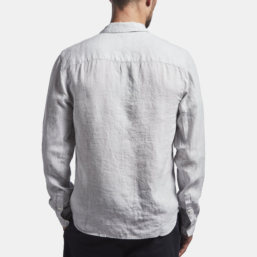 Long Sleeve Linen Pocket Shirt  In Feather | James Perse Los Angeles