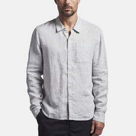 Long Sleeve Linen Pocket Shirt  In Feather | James Perse Los Angeles